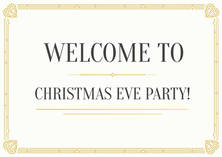 Great Vintage Invitation Sign in Art Deco or Nouveau Epoch 1920's Gangster Era Vectorのイラスト素材