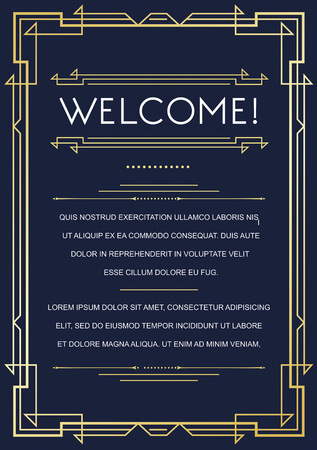 Gatsby Style Invitation in Art Deco or Nouveau Epoch 1920's Gangster Era Vectorのイラスト素材
