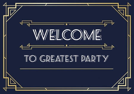 Gatsby Style Invitation in Art Deco or Nouveau Epoch 1920's Gangster Era Vectorのイラスト素材