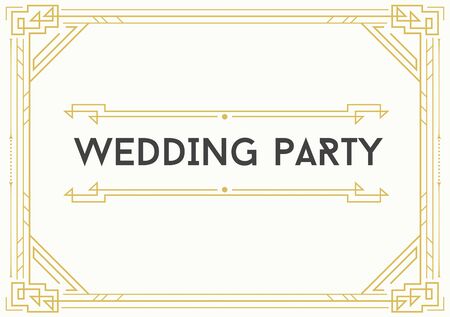 Gatsby Style Invitation in Art Deco or Nouveau Epoch 1920's Gangster Era Vectorのイラスト素材