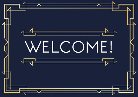 Gatsby Style Invitation in Art Deco or Nouveau Epoch 1920's Gangster Era Vectorのイラスト素材