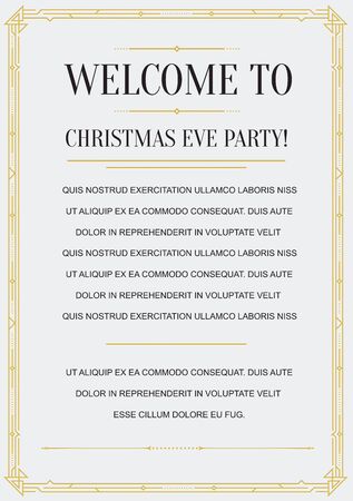 Gatsby Style Invitation in Art Deco or Nouveau Epoch 1920's Gangster Era Vectorのイラスト素材