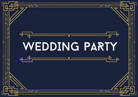 Gatsby Style Invitation in Art Deco or Nouveau Epoch 1920's Gangster Era Vectorのイラスト素材