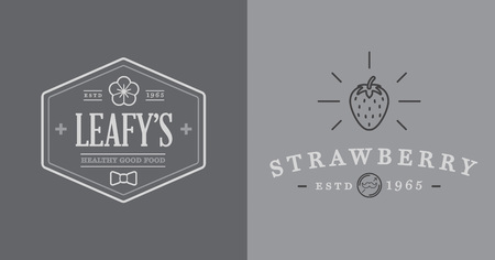 Set of Vector Garden and Farm Elements and Fruits or Vegetables Icons Illustration can be used as Logo or Icon in premium qualityのイラスト素材