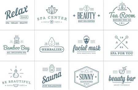 Set of Vector Spa Beauty Yoga Sport Elements Illustrationのイラスト素材