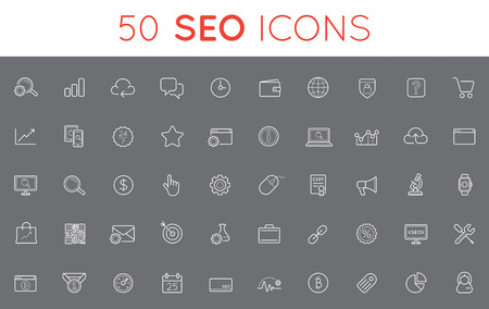 Set of Vector SEO Search Engine Optimisation Elements and Icons Illustrationのイラスト素材