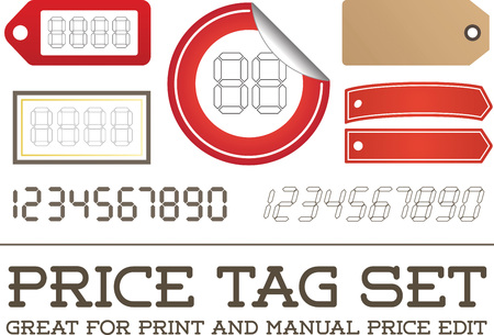 Vector Price Tag Set enable for print or manual price editのイラスト素材