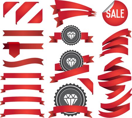 Big Set of Ribbons and Labels in Vector Retro and Vintage for All Purposesのイラスト素材
