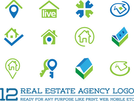 Set of Template  for real estate agency or cottage town elite classのイラスト素材