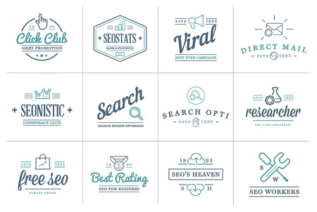 Set of Vector SEO Search Engine Optimisation Elements and Icons Illustrationのイラスト素材