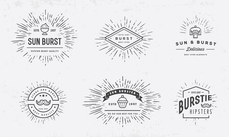Sunburst on Starburst Element Setのイラスト素材