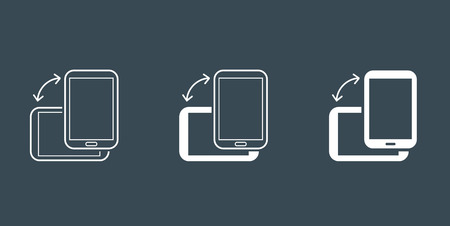 Rotate Smartphone or Cellular Phone or Tablet Icons Set in Vectorのイラスト素材
