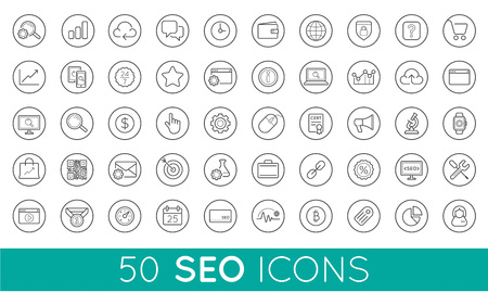 Set of Vector SEO Search Engine Optimisation Elements and Icons Illustrationのイラスト素材