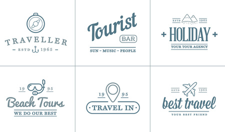 Set of Vector Travel Tourism and Holiday Elements Icons Illustrationのイラスト素材