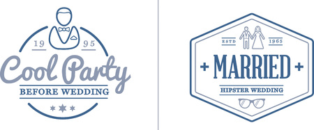 Set of Vector Wedding Love Elements Merry Me Illustrationのイラスト素材
