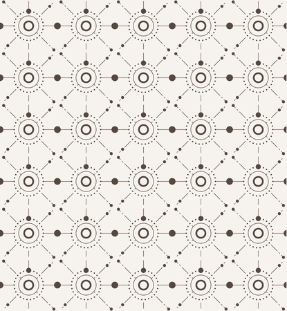Vector seamless pattern with modern stylish texture repeating geometric background with circles variously sized in nodesのイラスト素材