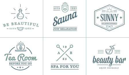 Set of Vector Spa Beauty Yoga Sport Elements Illustrationのイラスト素材