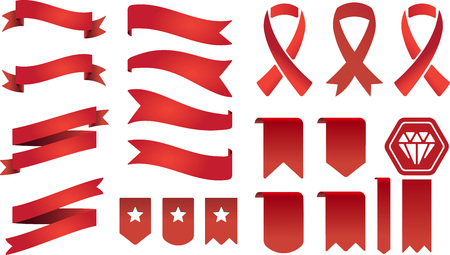 Big Set of Ribbons and Labels in Vector Retro and Vintage for All Purposesのイラスト素材