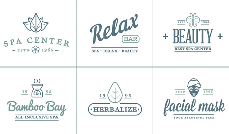 Set of Vector Spa Beauty Yoga Sport Elements Illustrationのイラスト素材