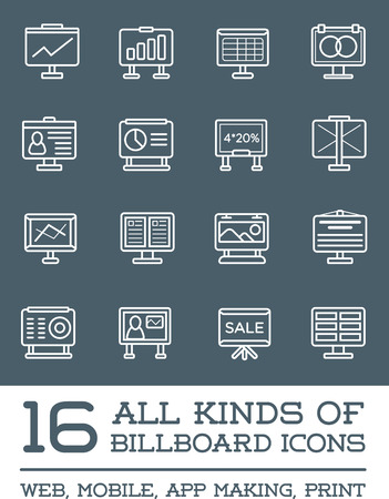 All Kinds of Billboard Icons, Set of Vector Icons for all Purposes, Business, Web, Mobile or Printのイラスト素材