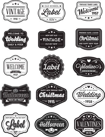 Vector Set of Vintage Retro Styled Premium Design Labelsのイラスト素材