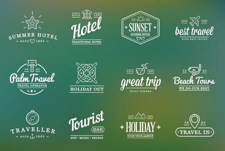 Set of Vector Travel Tourism and Holiday Elements Icons Illustrationのイラスト素材