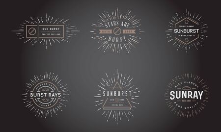 Sunburst on Starburst Element Setのイラスト素材
