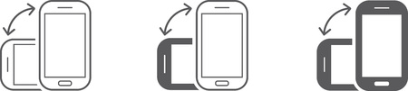 Rotate Smartphone or Cellular Phone or Tablet Icons Set in Vectorのイラスト素材