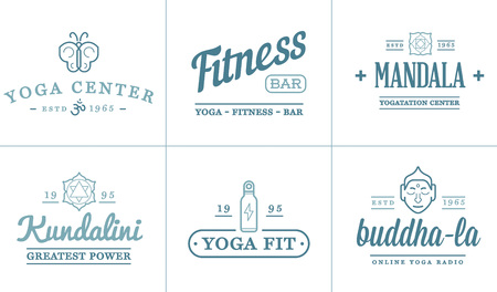 Set of Vector Yoga Zen Sport Elements and Fitness Healthy Illustrationのイラスト素材
