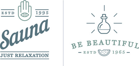 Set of Vector Spa Beauty Yoga Sport Elements Illustrationのイラスト素材
