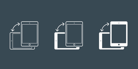 Rotate Smartphone or Cellular Phone or Tablet Icons Set in Vectorのイラスト素材