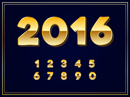 2016 Sign in Gold in Vectorのイラスト素材