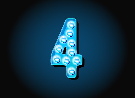 Casino or Broadway Signs style light bulb Digits Numbers Character in Vectorのイラスト素材