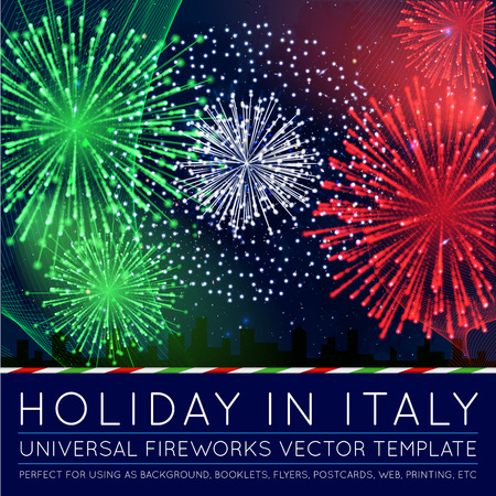 National Day of Country in Blending Lines Style with Fireworks Vectorのイラスト素材