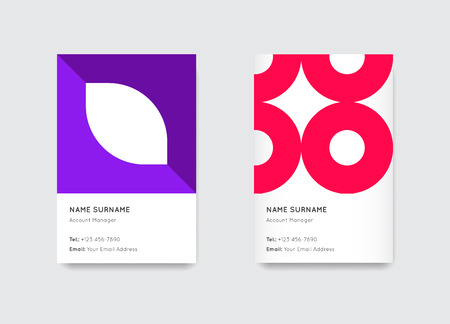 Vector Bright Trendy Vertical Business Card Setのイラスト素材