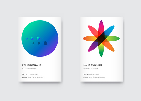 Vector Bright Trendy Vertical Business Card Setのイラスト素材