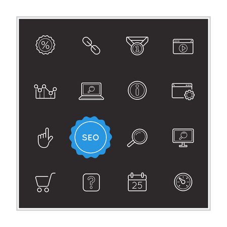 Set of Seo Search Engine Optimization Vector Illustration Elementのイラスト素材