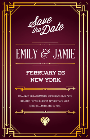 Great Quality Style Invitation in Art Deco or Nouveau Epoch 1920's Gangster Era Vectorのイラスト素材