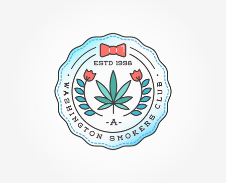 Medical Cannabis Marijuana Sign or Label Template in Vector.のイラスト素材