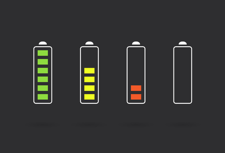 Vector Battery Accumulator Charge Icon or Symbol Setのイラスト素材