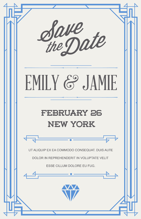 Great Quality Style Invitation in Art Deco or Nouveau Epoch 1920's Gangster Era Vectorのイラスト素材
