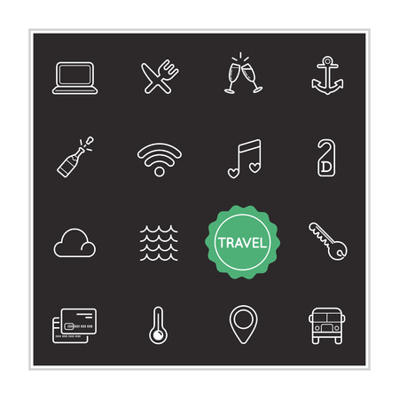 Set of Travel Holiday Vector Illustration Elementsのイラスト素材