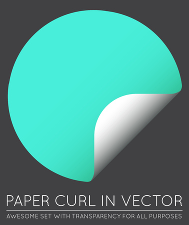 Vector Sticker with Paper Curl with Shadow Isolated.のイラスト素材