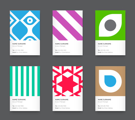 Vector Bright Trendy Vertical Business Card Setのイラスト素材
