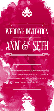 Vector Bright Colorful Watercolor Art Style Invitation for Celebrationのイラスト素材