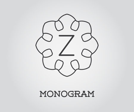 Monogram Design Template with Letter Vector Illustration Premium Elegant Qualityのイラスト素材