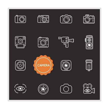 Set of Camera Photo Vector Illustration Elements can be used as Logo or Icon in premium qualityのイラスト素材