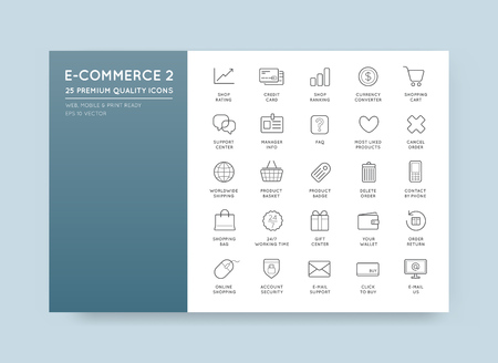 Set of Vector E-Commerce Icons Shopping and Onlineのイラスト素材