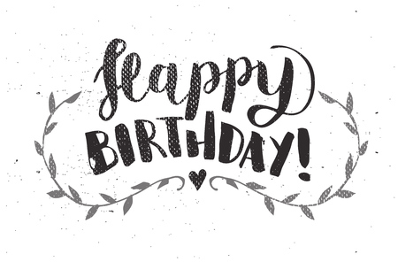 Happy Birthday Hand Drawn Calligraphy Pen Brush Vectorのイラスト素材