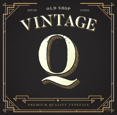 Alphabet Vector Font. Letter with Classy Stylish Backgroundのイラスト素材